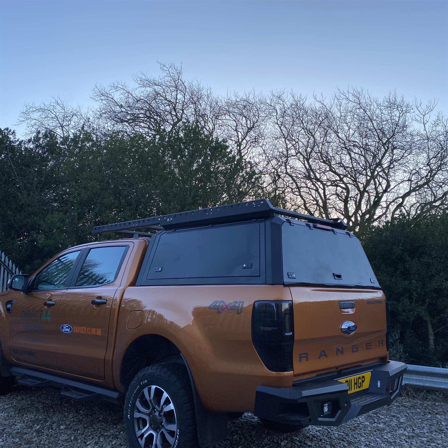 Direct4x4 Pickup Truck Hardtop Canopies Aluminium Pickup Load Bed Canopy with Full Roof Rack for Ford Ranger 2012-2022