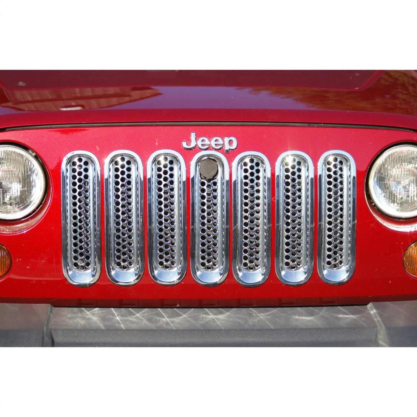 Direct4x4 Trim Accessories Chromed Front Grille Inserts Jeep Wrangler JK Unlimited 2007-2017
