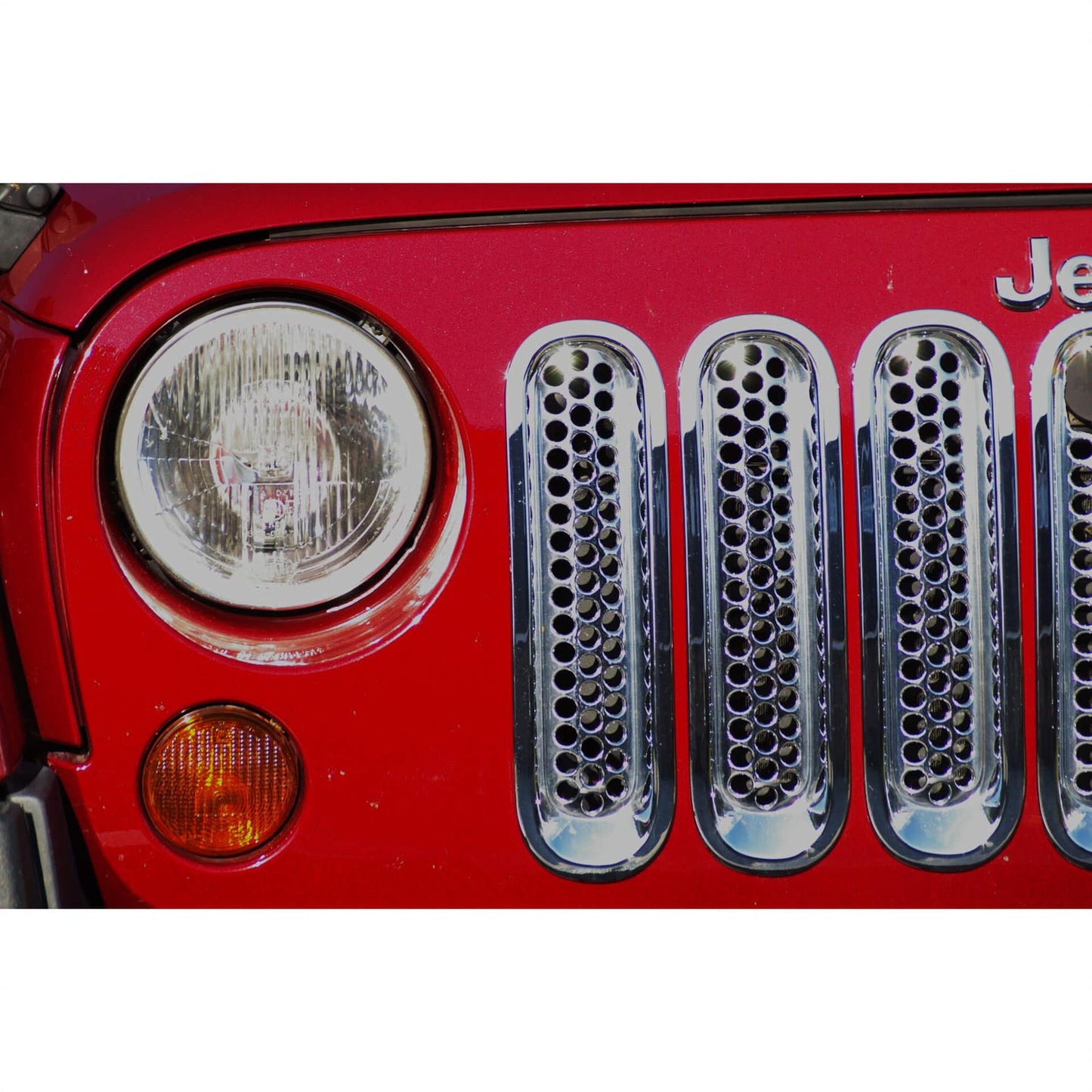 Direct4x4 Trim Accessories Chromed Front Grille Inserts Jeep Wrangler JK Unlimited 2007-2017