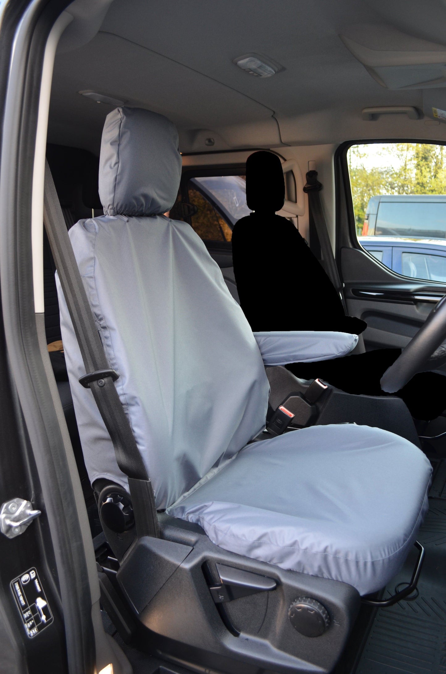 Turtle Covers Seats Tailored Seat Covers Fits Ford Transit Custom 2013-2023 Driver's Seat Tailored Seat Cover Right Hand Drive Standard Grey