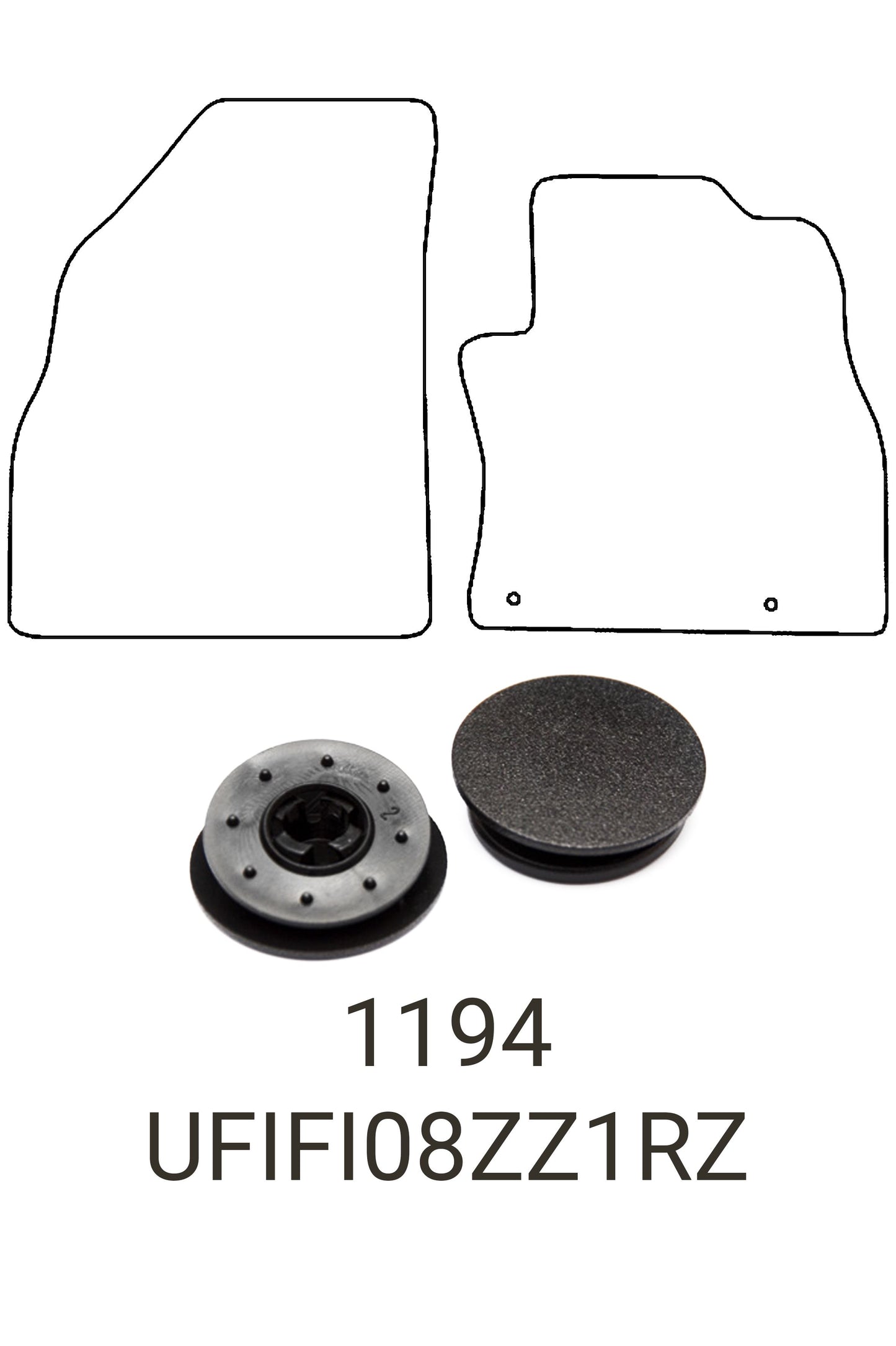 Turtle Covers Mats Tailored Rubber Mats Fits Fiat Fiorino 2008+ Tailored Front Rubber Mats Front Right Hand Drive Standard