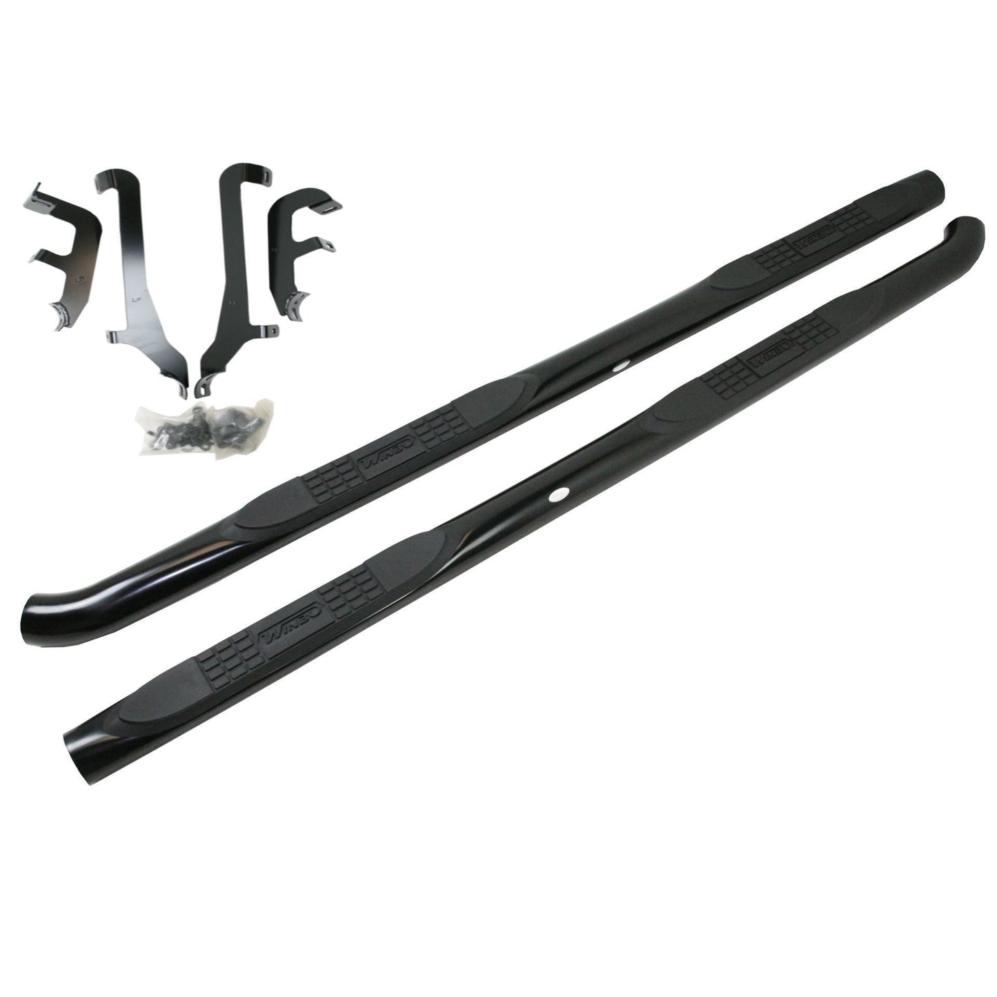 Direct4x4 Side Steps and Bars Black Side Bars with Step Pads for the Hyundai Santa Fe 2013-2018 5-Seat