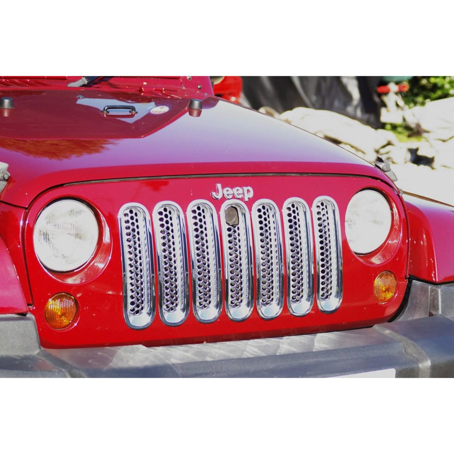 Direct4x4 Trim Accessories Chromed Front Grille Inserts Jeep Wrangler JK Unlimited 2007-2017