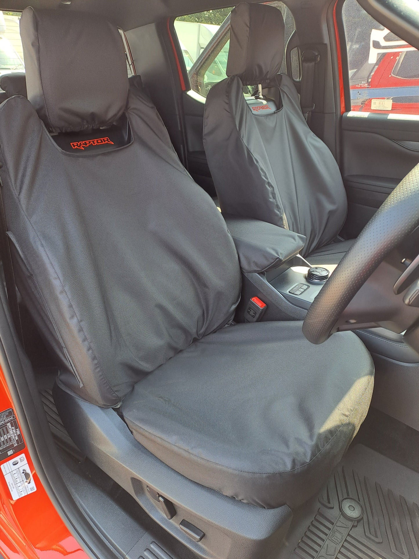 Turtle Covers Seats Tailored Seat Covers Fits Ford Ranger Raptor 2022+ Right Hand Drive Front Pair Black