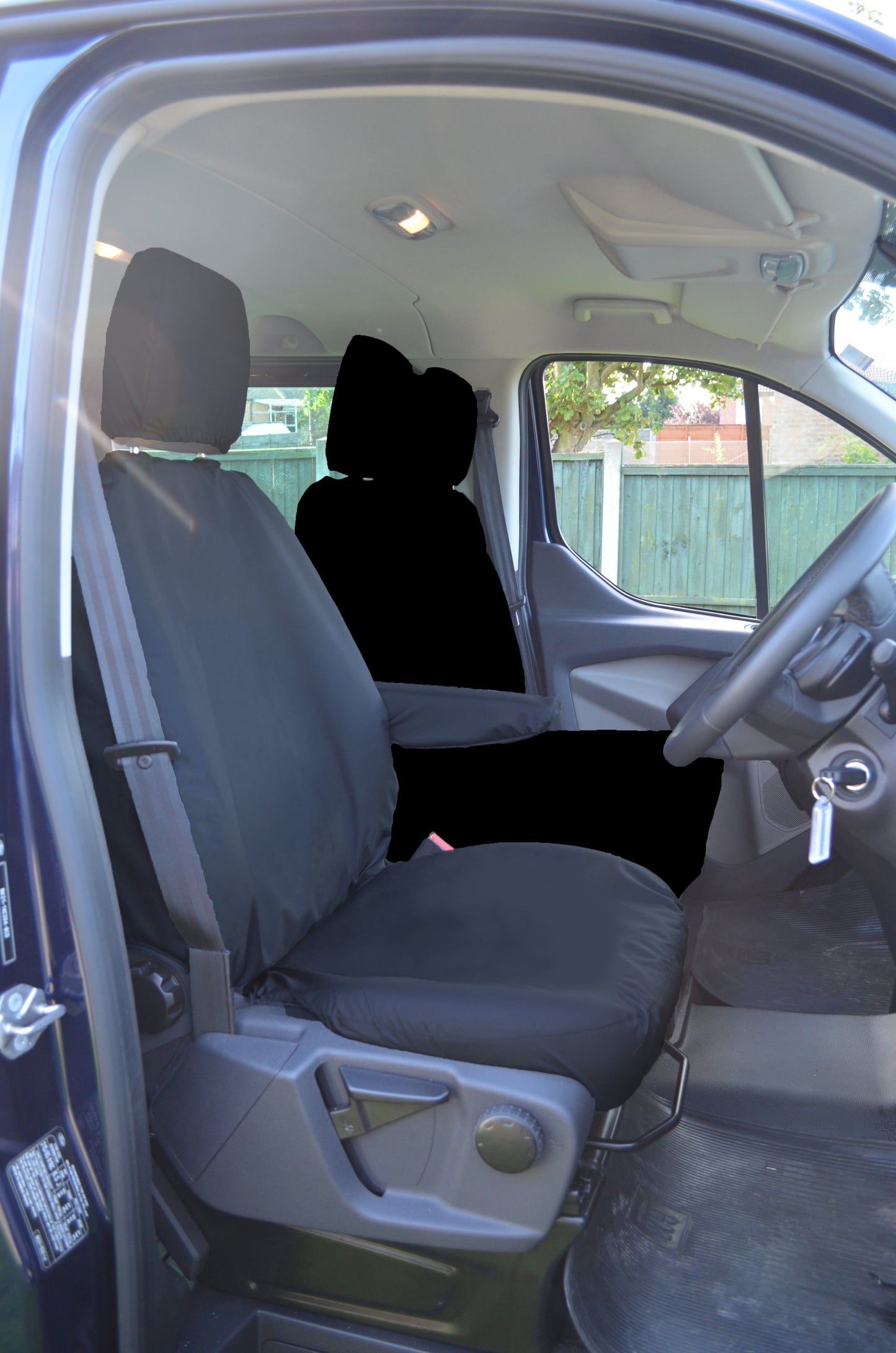 Turtle Covers Seats Tailored Seat Covers Fits Ford Transit Custom 2013-2023 Driver's Seat Tailored Seat Cover Right Hand Drive Standard Black