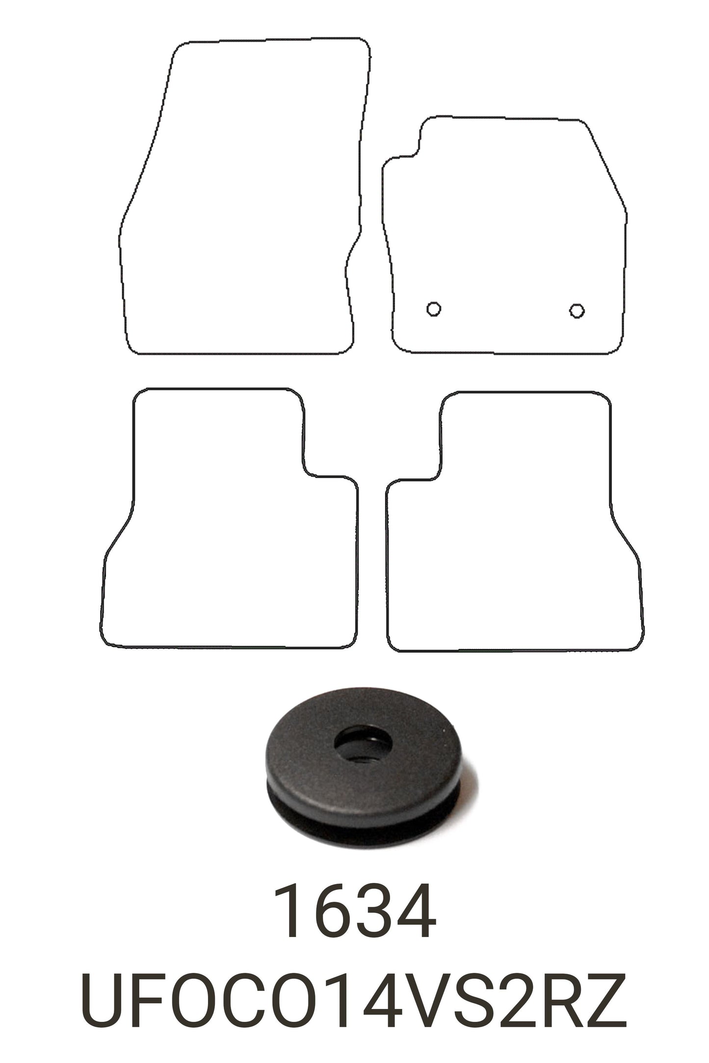 Turtle Covers Mats Tailored Rubber Mats Fits Ford Transit Connect DCIV SWB 2014+ Tailored Rubber Mats Front & Rear Right Hand Drive 2 Fixing Points (Driver Only 27cm)