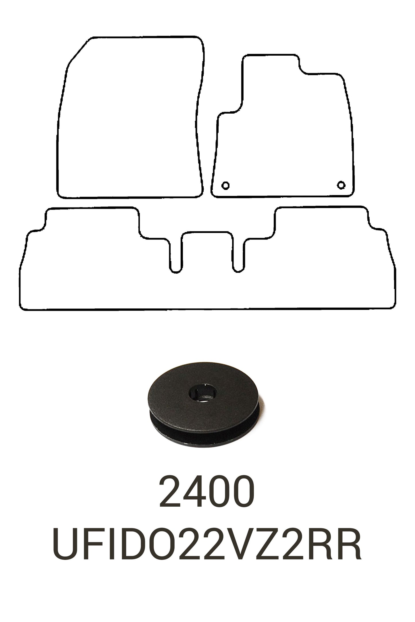 Turtle Covers Mats Tailored Rubber Mats Fits Fiat Doblo 2022+ Tailored Rubber Mats Front & Rear Right Hand Drive Push & Click