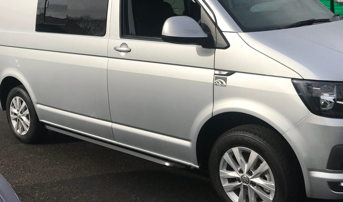Direct4x4 Side Steps and Bars Black Angular OE Style Side Bars for the Volkswagen Transporter T6 SWB