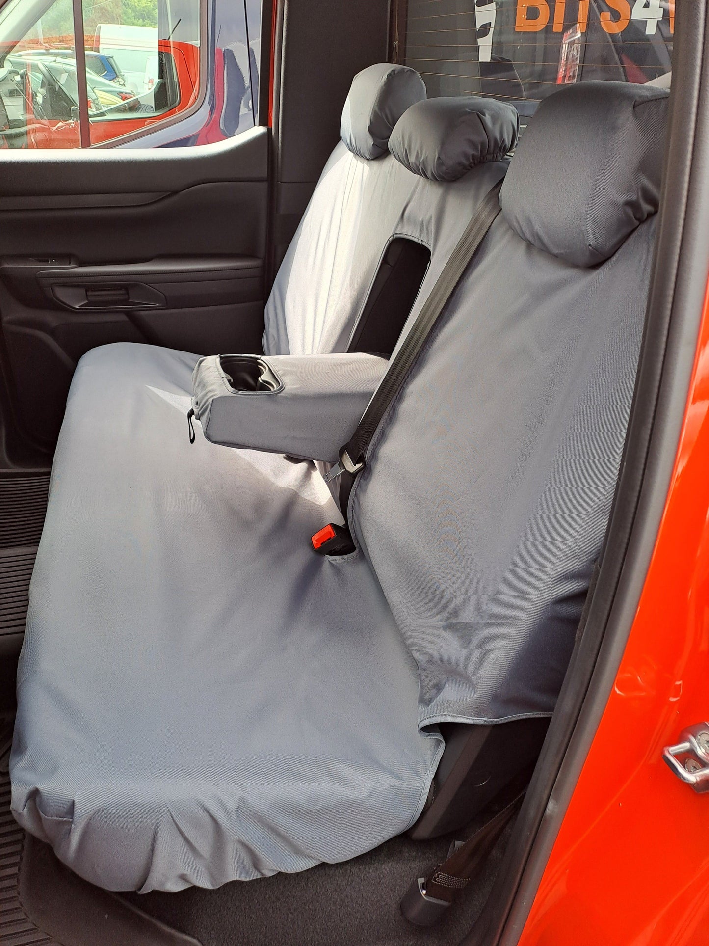 Turtle Covers Seats Tailored Seat Covers Fits Ford Ranger Wildtrak 2022+ Right Hand Drive Rear Grey