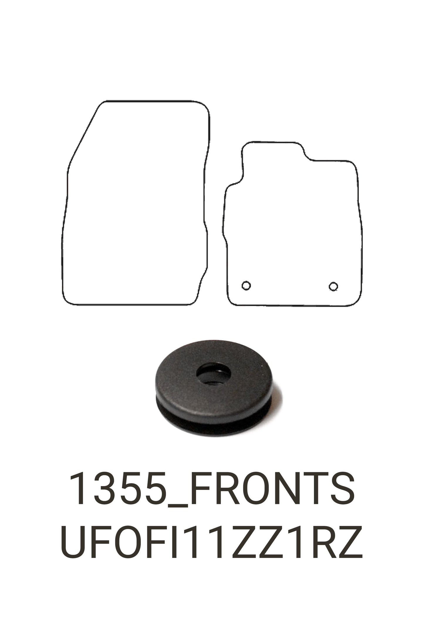 Turtle Covers Mats Tailored Rubber Mats Fits Ford Fiesta Van 2008-2018 Tailored Front Rubber Mats Front Right Hand Drive 2011-2018