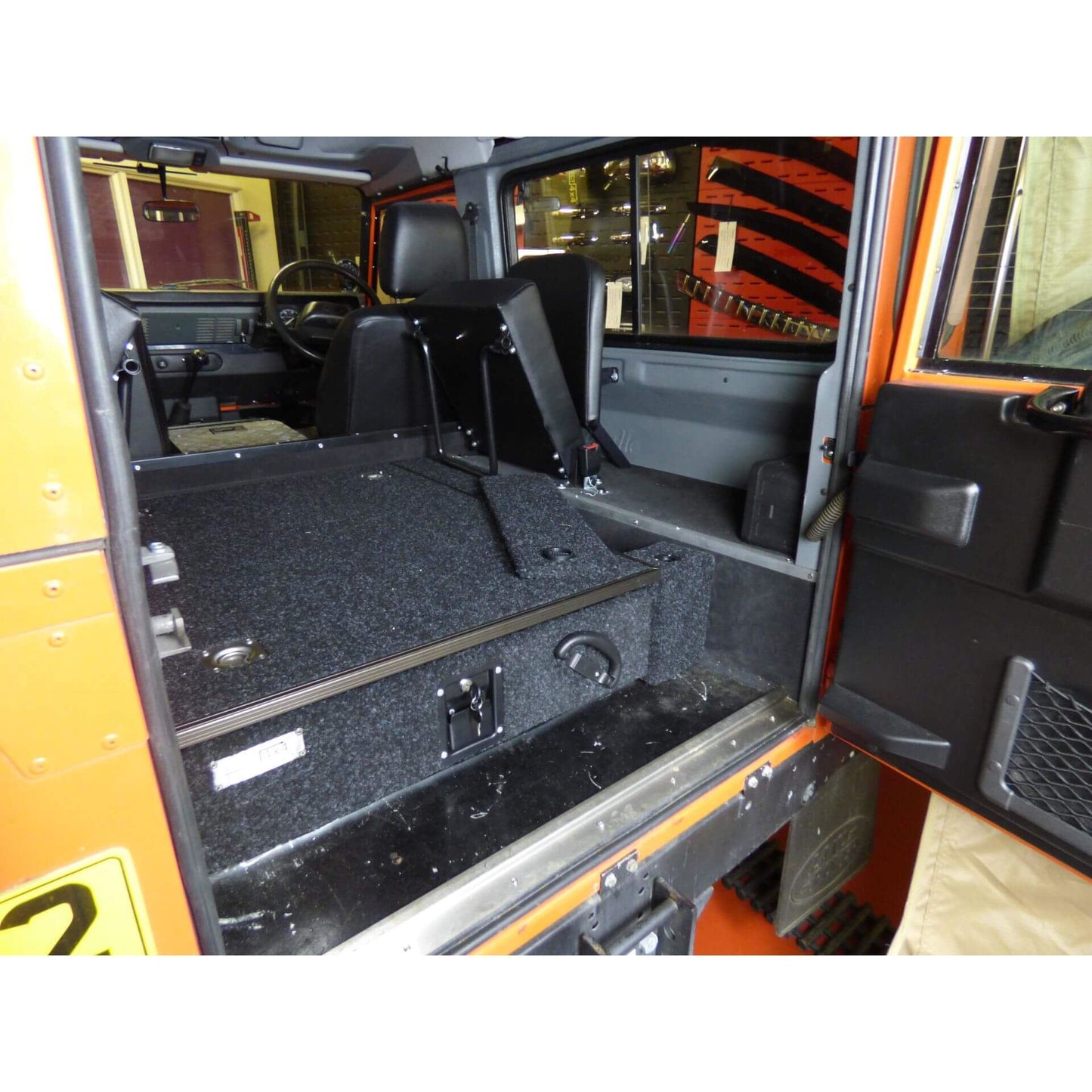 Direct4x4 Drawer Storage System Fixed Carpet Top Single Drawer + Side Wing Kit for Land Rover Defender 110 71-16