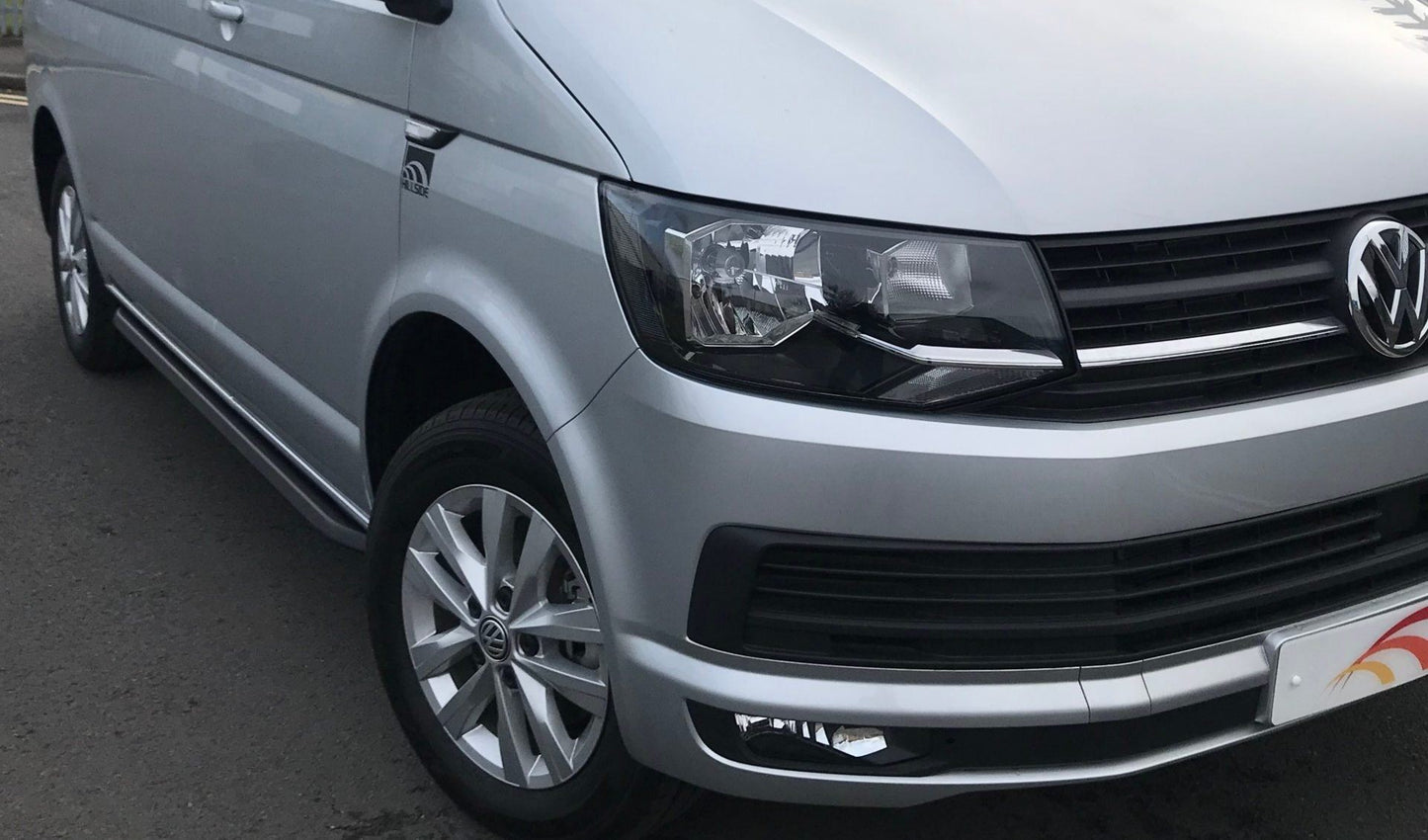Direct4x4 Side Steps and Bars Black Angular OE Style Side Bars for the Volkswagen Transporter T6 SWB