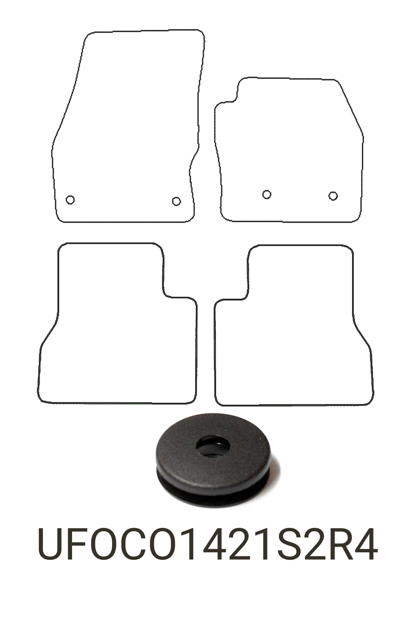 Turtle Covers Mats Tailored Rubber Mats Fits Ford Transit Connect DCIV SWB 2014+ Tailored Rubber Mats Front & Rear Right Hand Drive 4 Fixings Points (Driver 21cm)