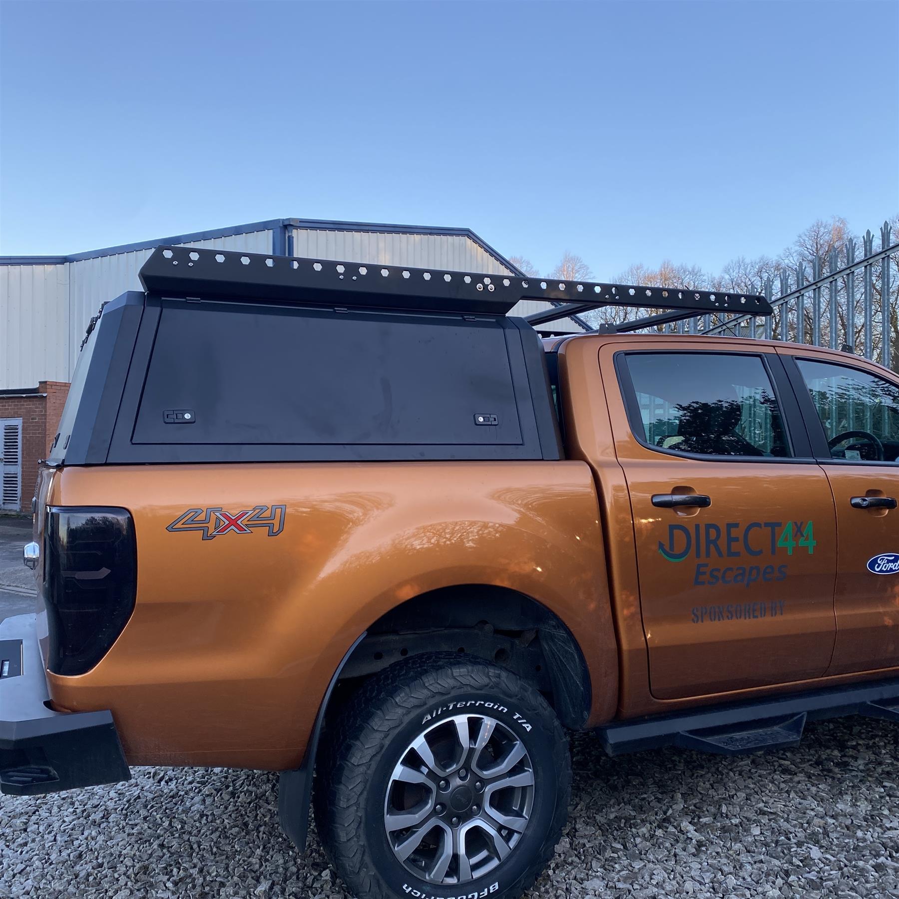 Direct4x4 Pickup Truck Hardtop Canopies Aluminium Pickup Load Bed Canopy with Full Roof Rack for Ford Ranger 2012-2022