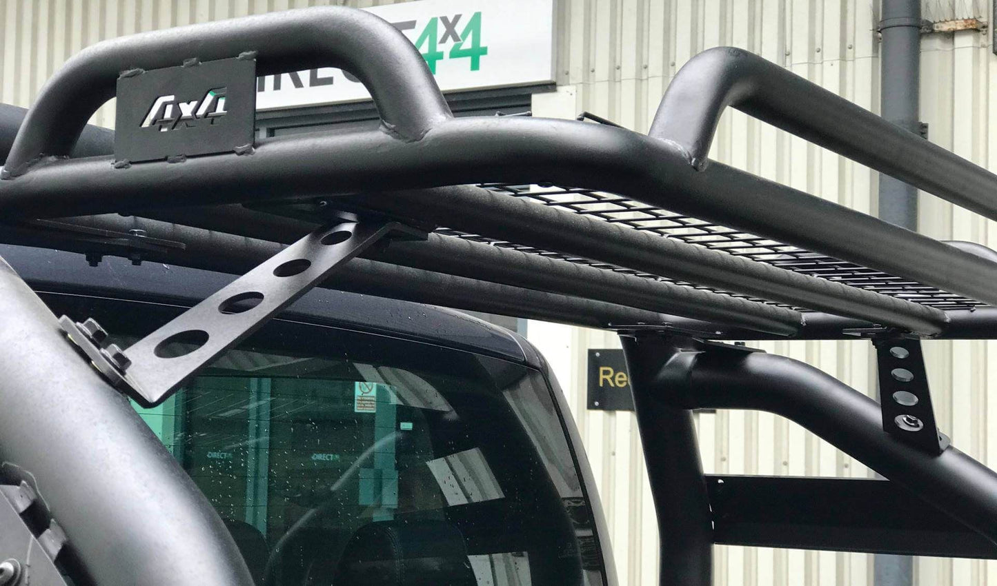 Direct4x4 Pickup Truck Roll Sports Bars Black SUS201 Short Arm Roll Bar with Cargo Basket Rack for the Ford Ranger 98-05
