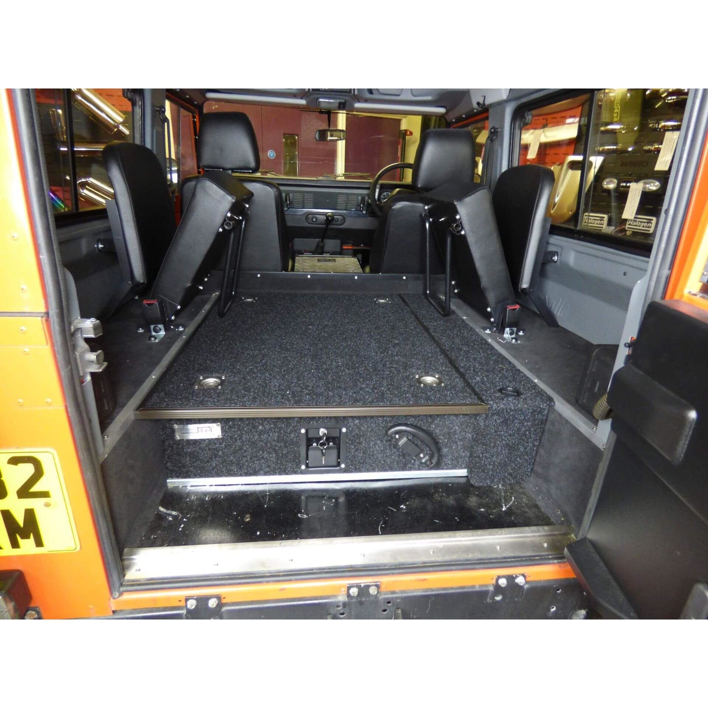 Direct4x4 Drawer Storage System Fixed Carpet Top Single Drawer + Side Wing Kit for Land Rover Defender 110 71-16