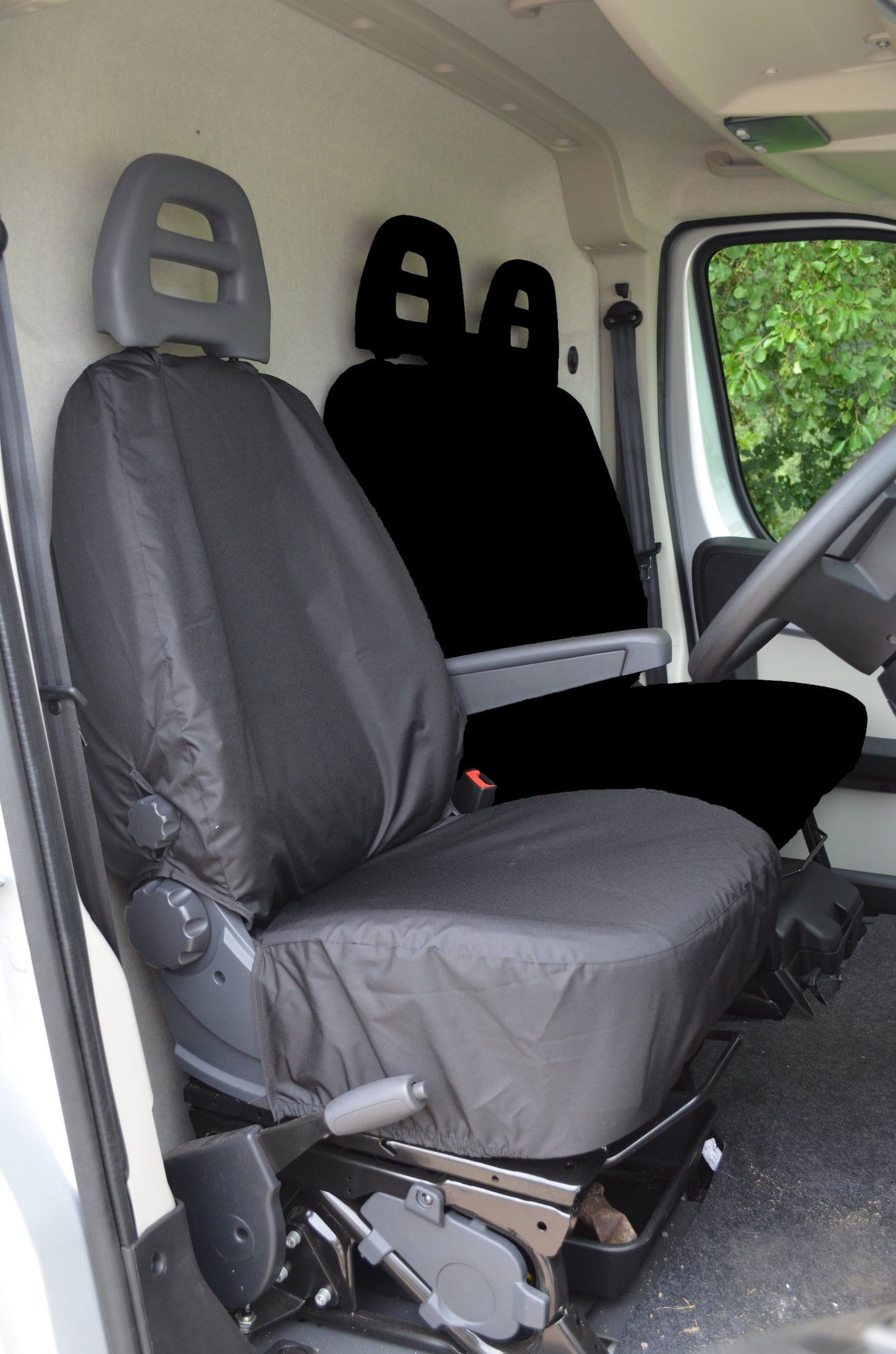 Turtle Covers Seats Tailored Seat Covers Fits Peugeot Boxer Van 2006-2022 Driver Seat Cover Right Hand Drive Driver's Seat Black