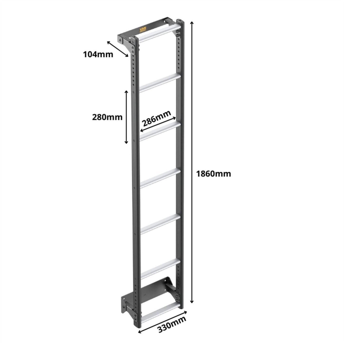 Van Guard Rear Door Ladders Van Guard Rear Door 7-Step Aluminium ULTILadder with Bespoke Fitting Kit for the Ford Transit 2014-2020