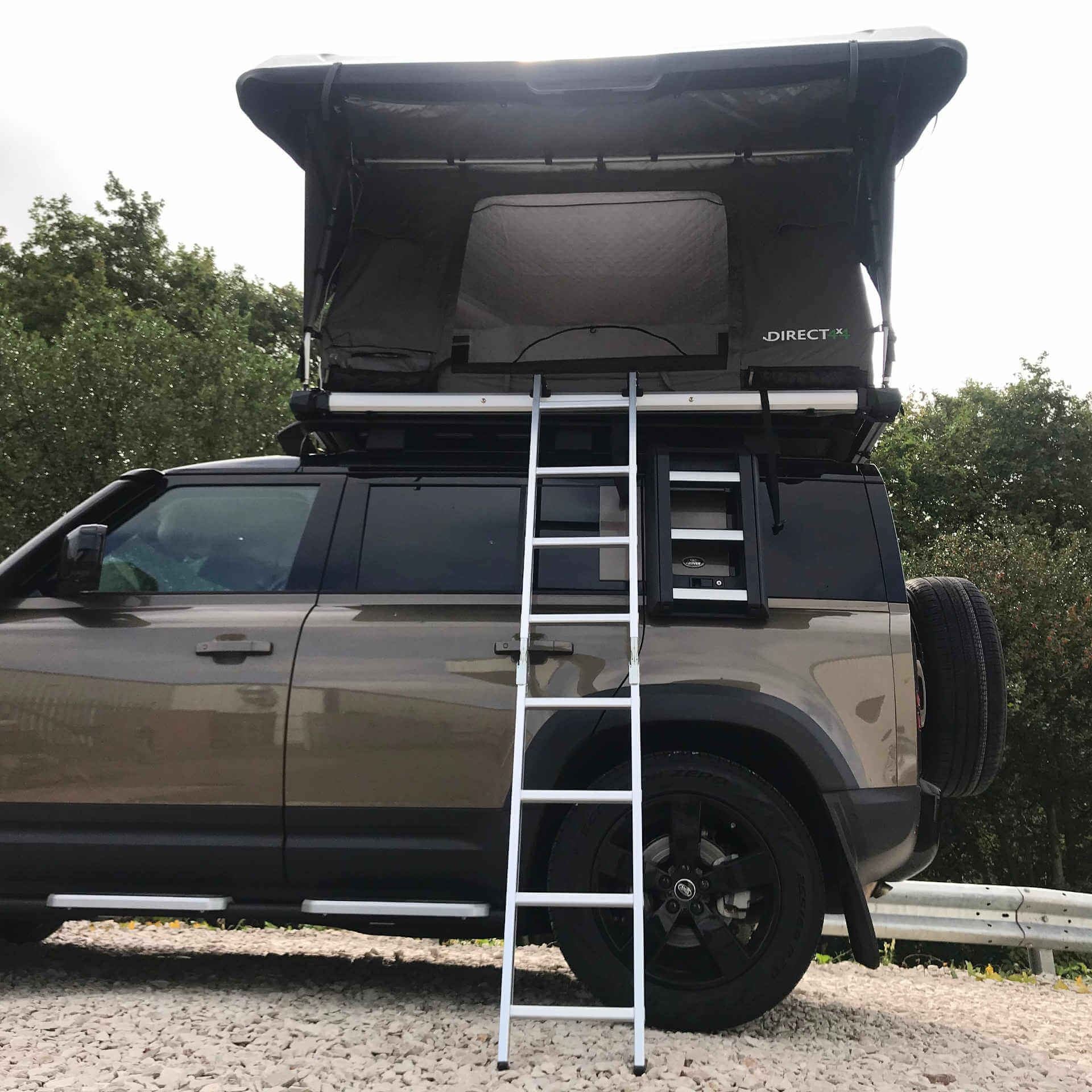 Direct4x4 Roof Top Tents Granite Grey Pathseeker 2 Person Auto Solar Hard Shell Roof Top Camping Tent