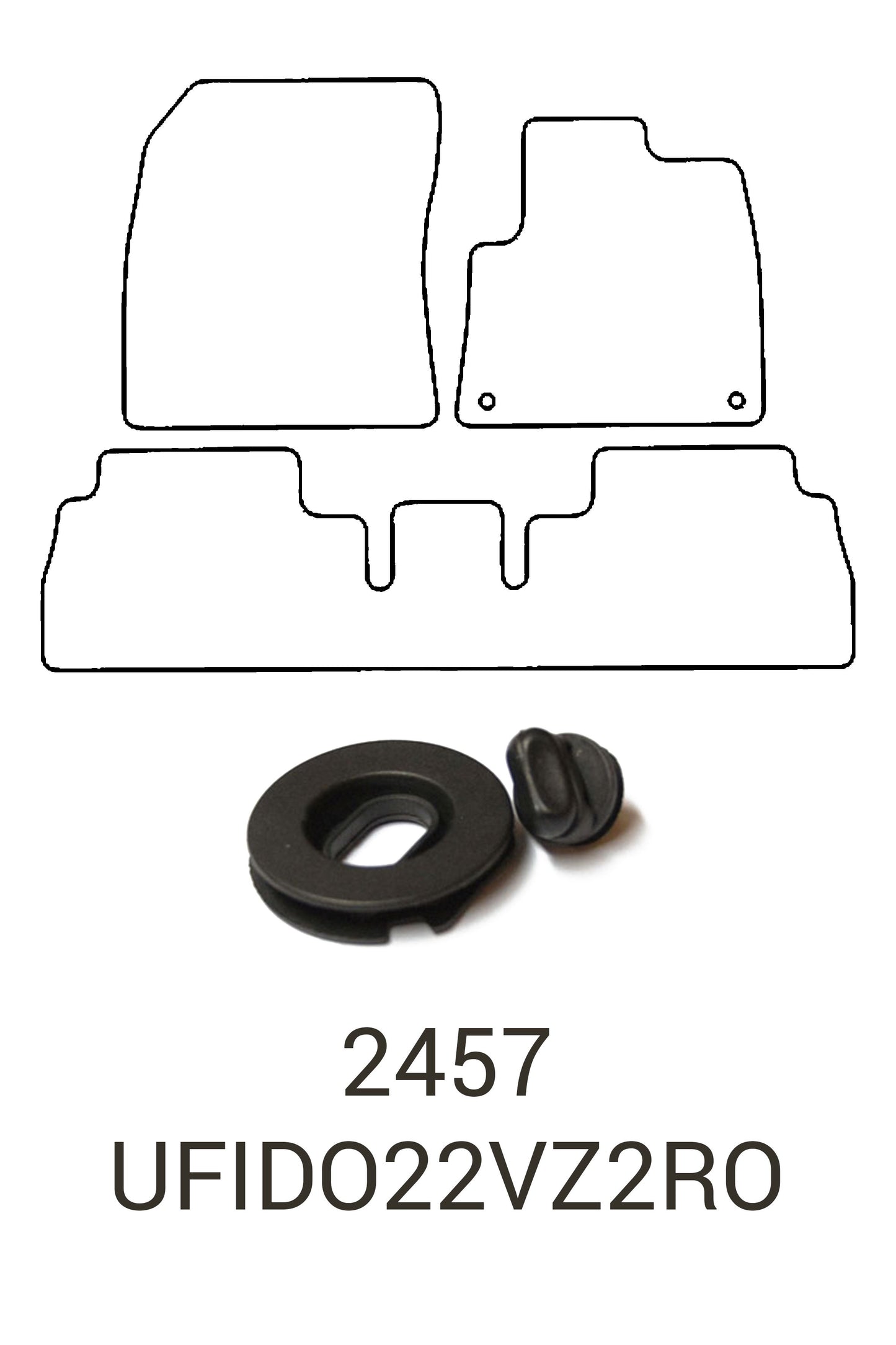 Turtle Covers Mats Tailored Rubber Mats Fits Fiat Doblo 2022+ Tailored Rubber Mats Front & Rear Right Hand Drive Twist