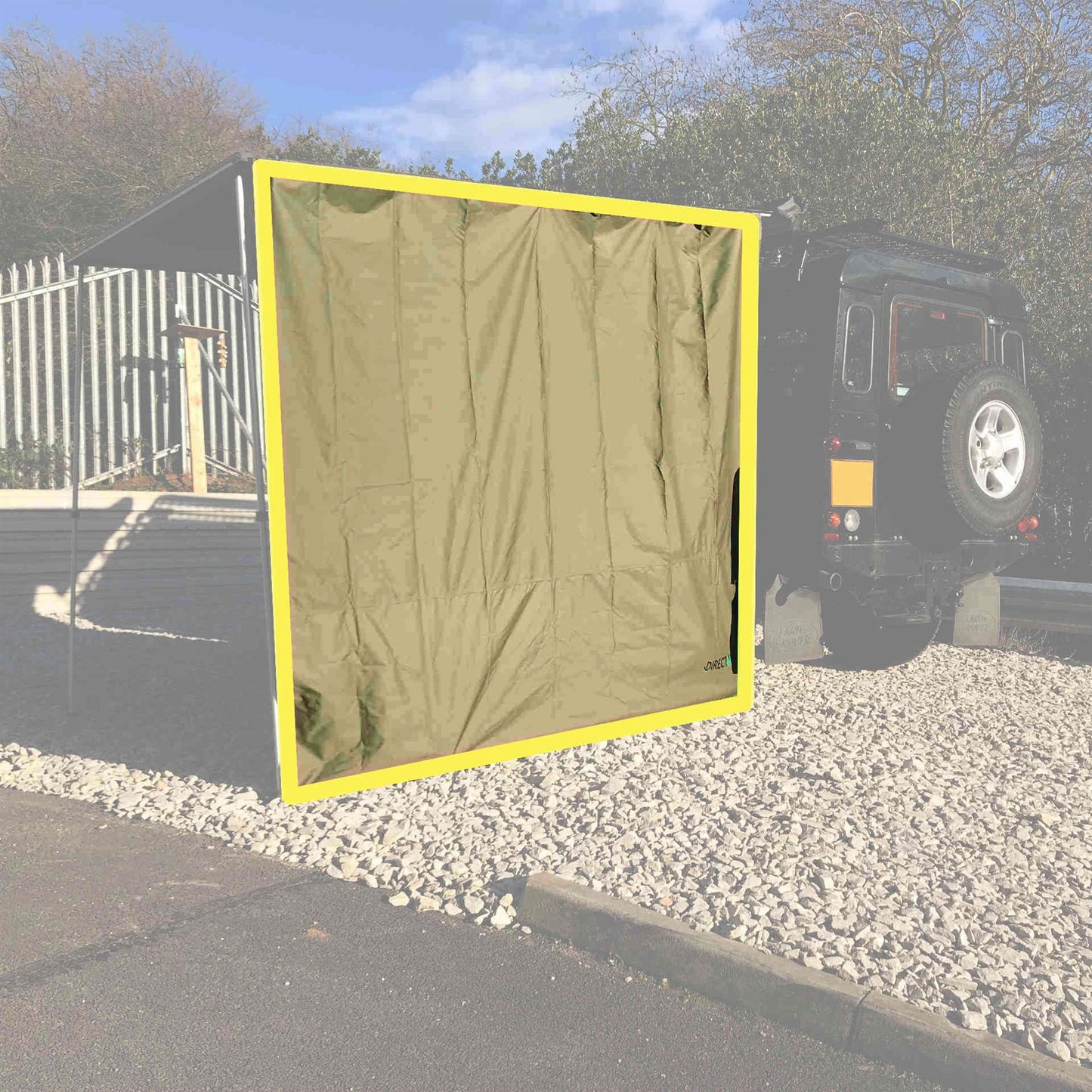 Direct4x4 Side Awning Addons & Accessories Front & Side Wall Addons for Direct4x4 Expedition Pull-Out Vehicle Side Awnings 2.0m Length x 2.5m Pullout Forest Green Side