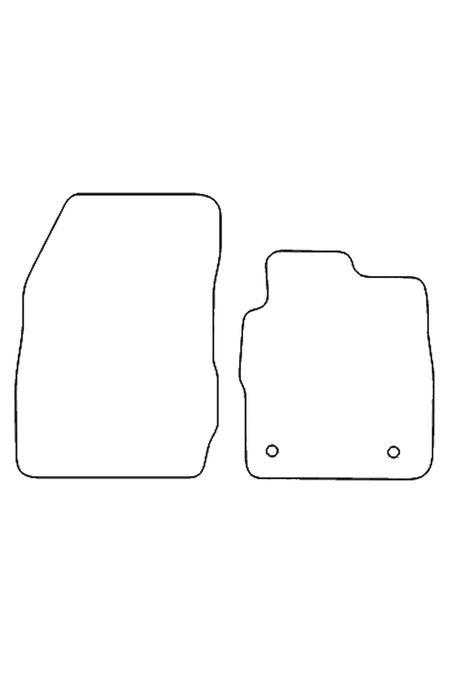 Turtle Covers Mats Tailored Rubber Mats Fits Ford Fiesta Van 2008-2018 Tailored Front Rubber Mats