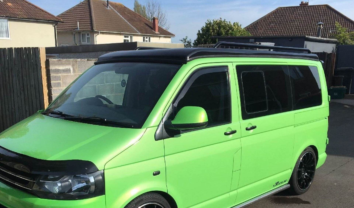 Direct4x4 Roof Bars & Rails Black OE Style Steel Roof Rails for the Volkswagen Transporter T5 LWB