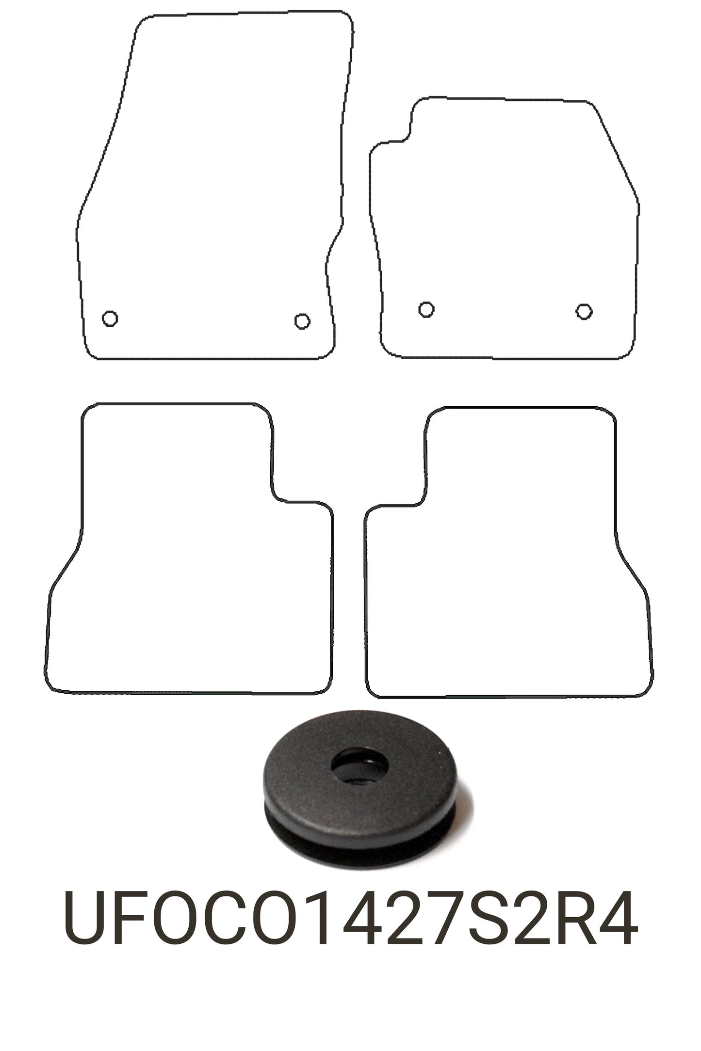 Turtle Covers Mats Tailored Rubber Mats Fits Ford Transit Connect DCIV SWB 2014+ Tailored Rubber Mats Front & Rear Right Hand Drive 4 Fixing Points (Driver 27cm)