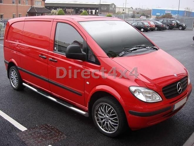 Direct4x4 Side Steps and Bars Chrome SUS304 Stainless Steel Side Bars + Step Pads for Mercedes Vito/Viano 04-14