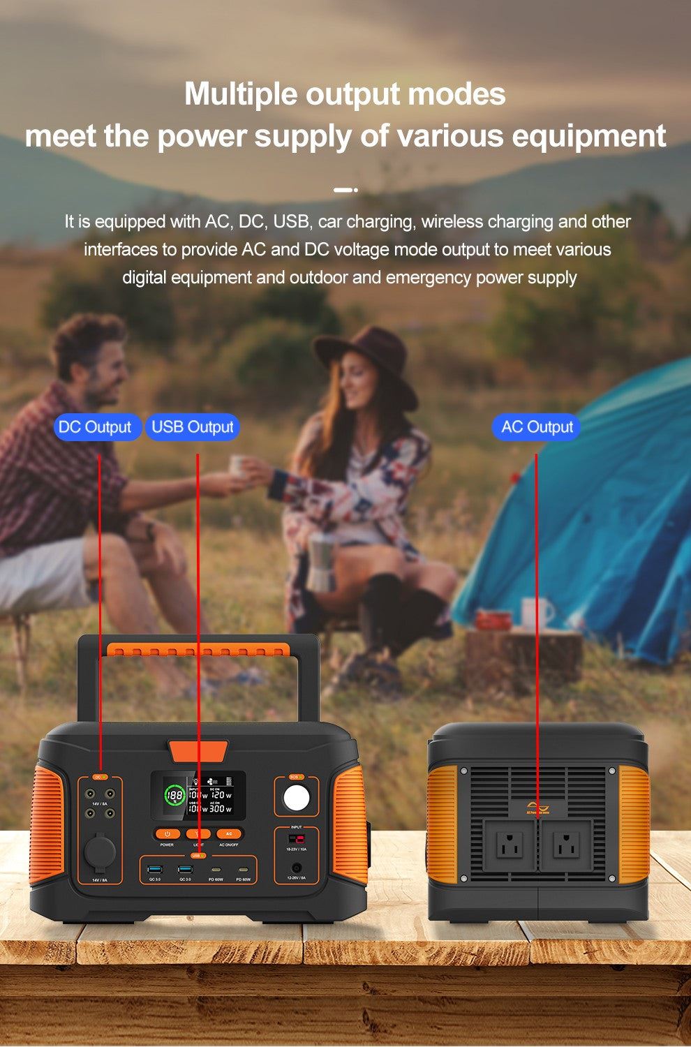 Direct4x4 Portable Power Chargers Multifunction Outdoor Portable Energy Storage Power Charging Station 220V/500W