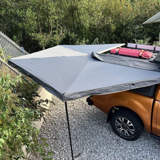 Direct4x4 Side Awnings 270-Degree RHS Hawkwing Style Expedition Fold-out Vehicle Camping Side Awning