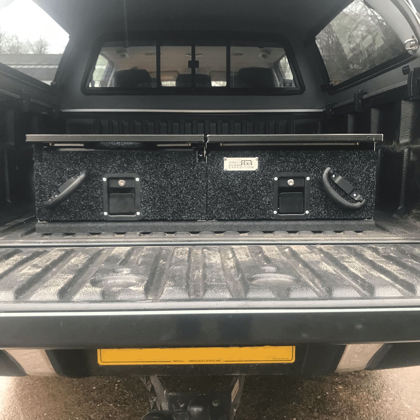 Direct4x4 Drawer Storage Systems Fridge Slide Rubber Topped Twin Drawer System