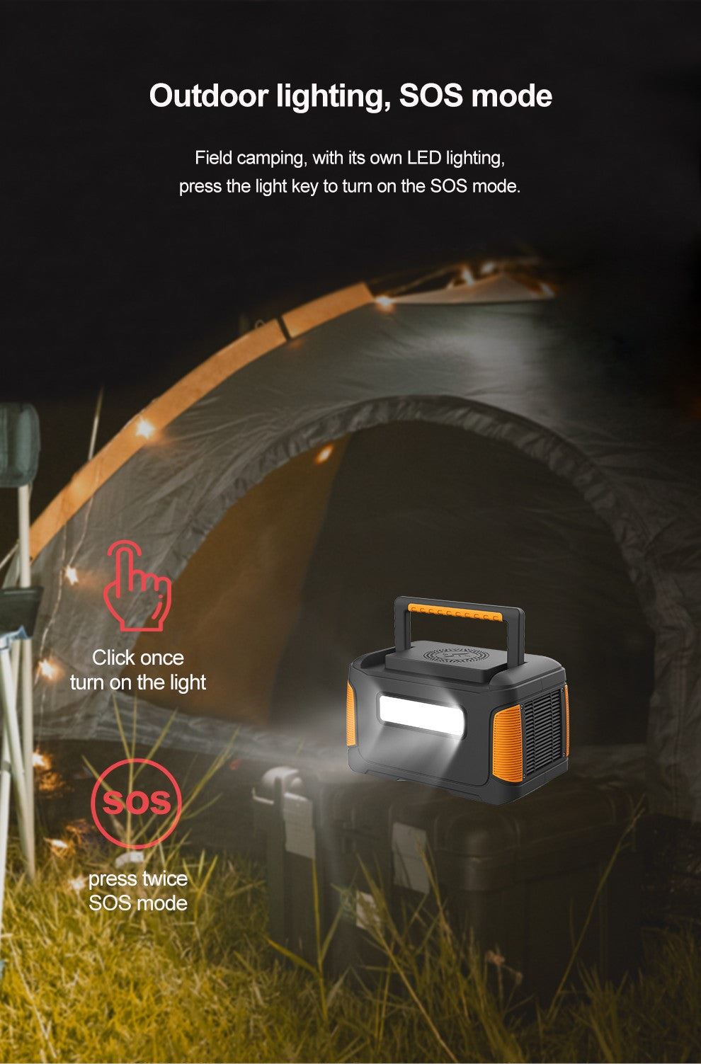 Direct4x4 Portable Power Chargers Multifunction Outdoor Portable Energy Storage Power Charging Station 220V/500W