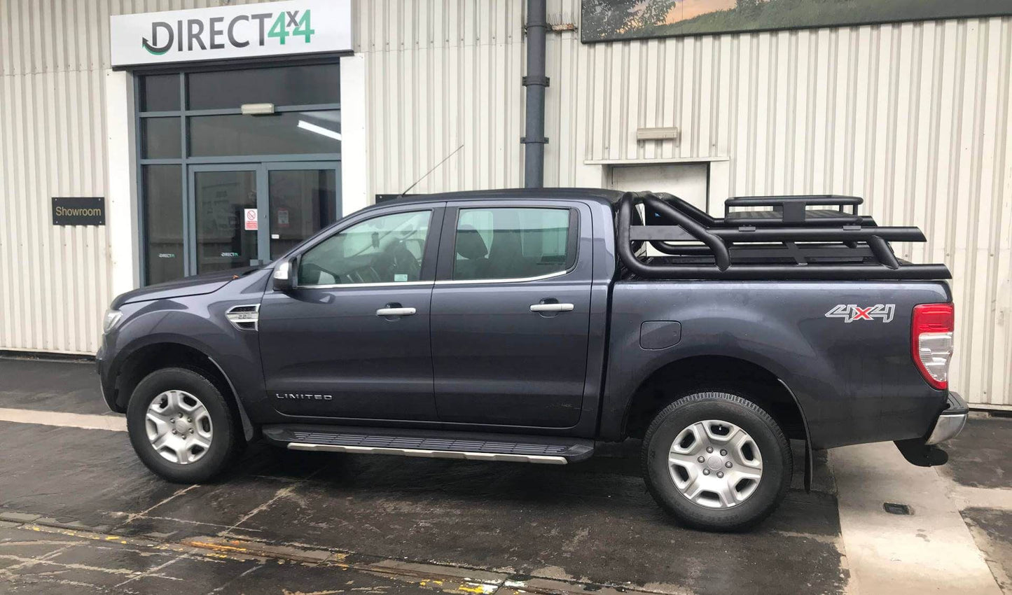 Direct4x4 Pickup Truck Roll Sports Bars Black Long Arm Roll Sports Bar with Cargo Basket Rack for the Ford Ranger 2022+