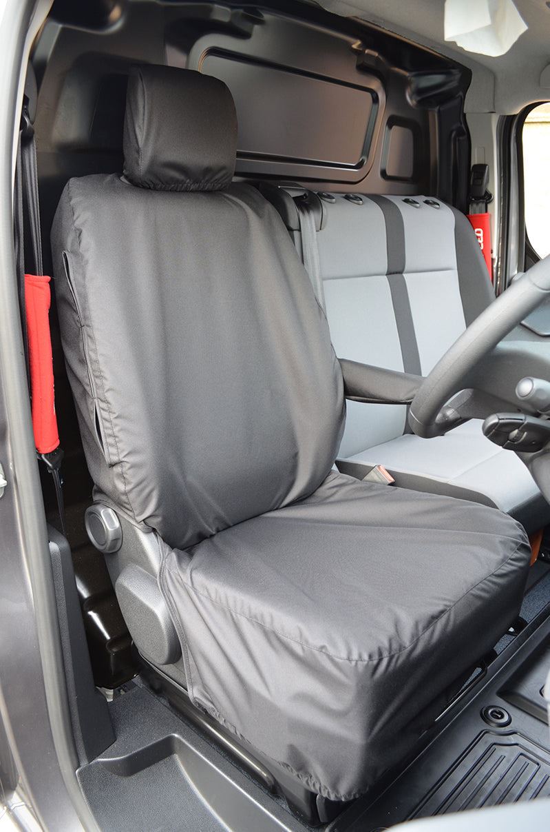 Turtle Covers Seats Tailored Seat Covers Fits Vauxhall Vivaro-e 2020+ Tailored Waterproof Driver Seat Cover Standard Black