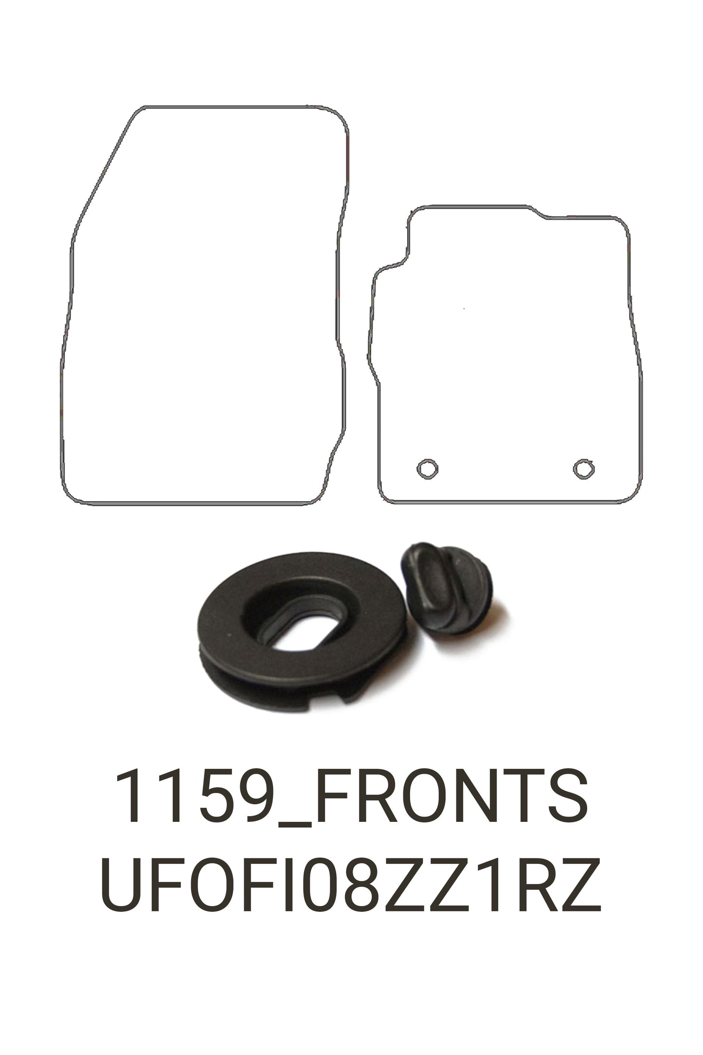Turtle Covers Mats Tailored Rubber Mats Fits Ford Fiesta Van 2008-2018 Tailored Front Rubber Mats Front Right Hand Drive 2008-2011
