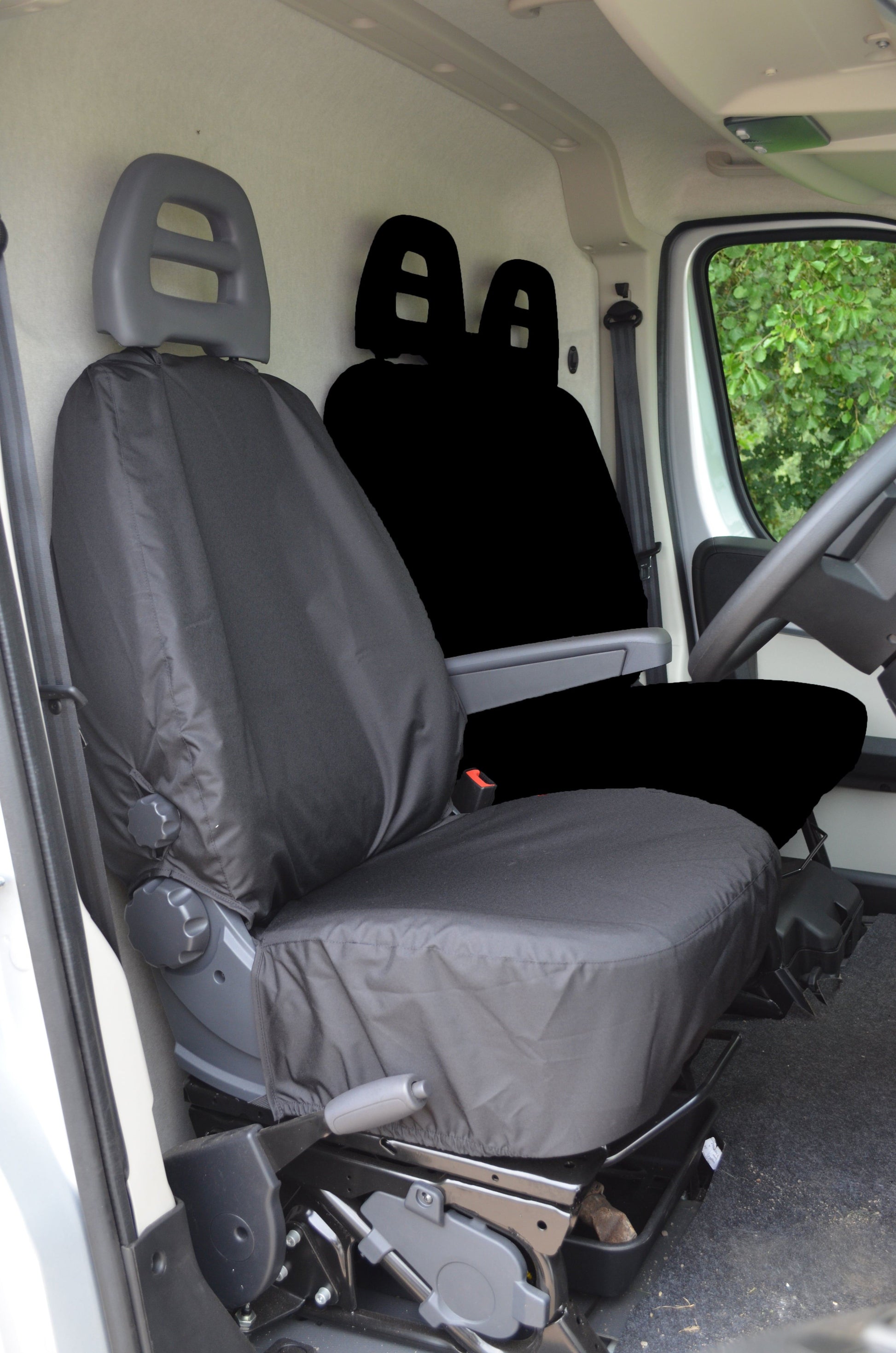 Turtle Covers Seats Tailored Seat Covers Fits Citroen Relay 2006-2022 Driver Seat Cover Right Hand Drive Driver's Seat Black