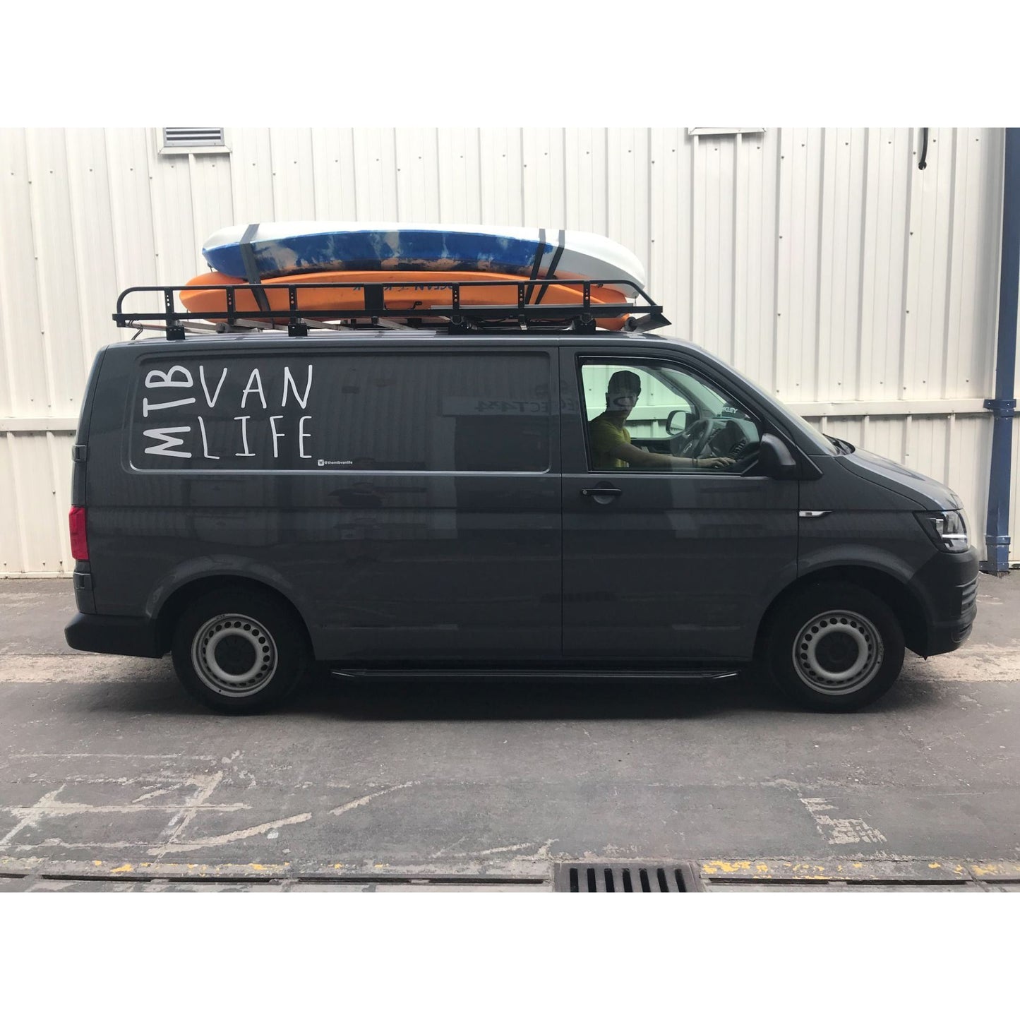 Direct4x4 Side Steps and Bars Black Raptor Side Steps Running Boards for Volkswagen Transporter T5 SWB
