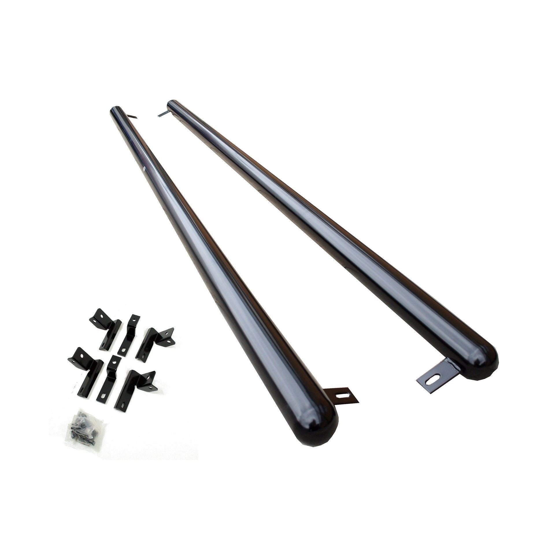 Direct4x4 Side Steps and Bars Black Side Bars with Rounded Ends for Volkswagen Transporter T6 LWB