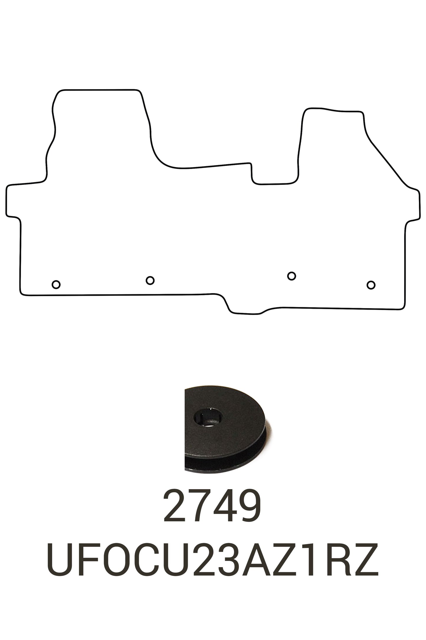 Turtle Covers Mats Tailored Rubber Mats Fits Ford Transit Custom 2023+ Tailored Front Rubber Mats Automatic (Twin Passenger) Right Hand Drive Standard