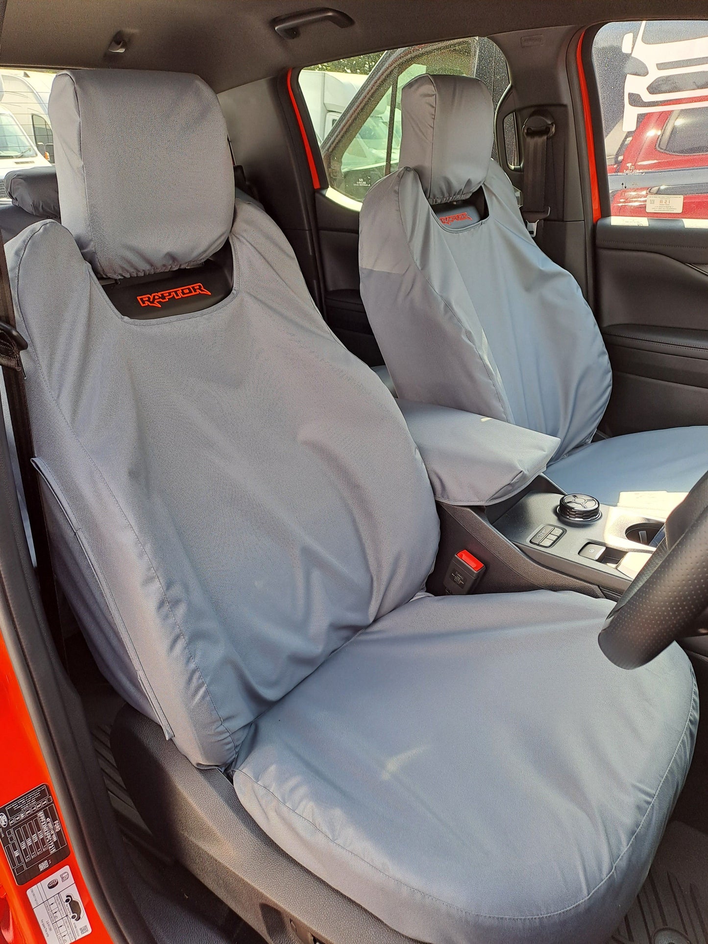 Turtle Covers Seats Tailored Seat Covers Fits Ford Ranger Raptor 2022+ Right Hand Drive Front Pair Grey