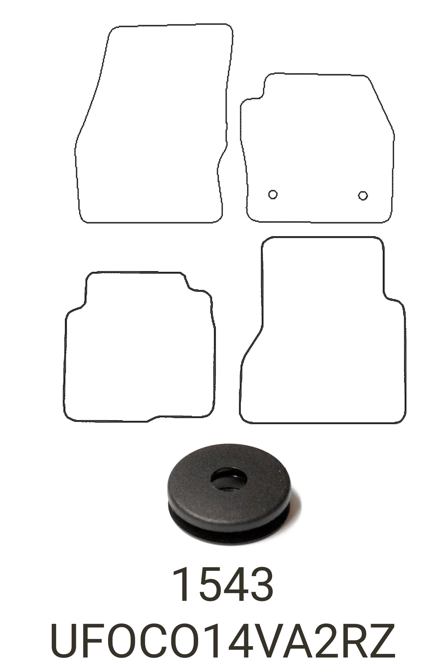 Turtle Covers Mats Tailored Rubber Mats Fits Ford Transit Connect DCIV LWB 2014+ Tailored Rubber Mats