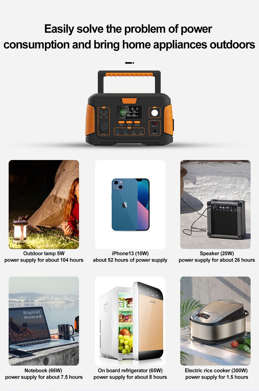 Direct4x4 Portable Power Chargers Multifunction Outdoor Portable Energy Storage Power Charging Station 220V/500W