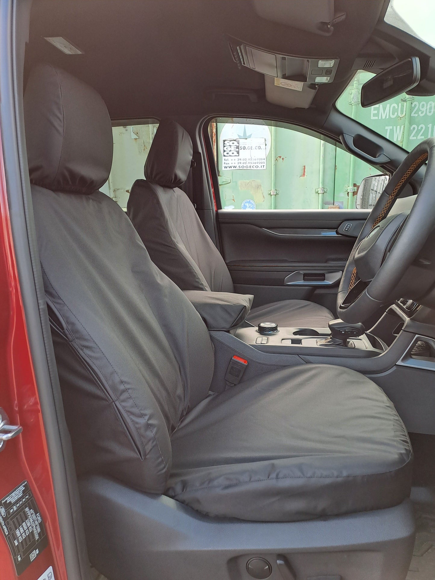 Turtle Covers Seats Tailored Seat Covers Fits Ford Ranger Wildtrak 2022+ Right Hand Drive Front Pair Black