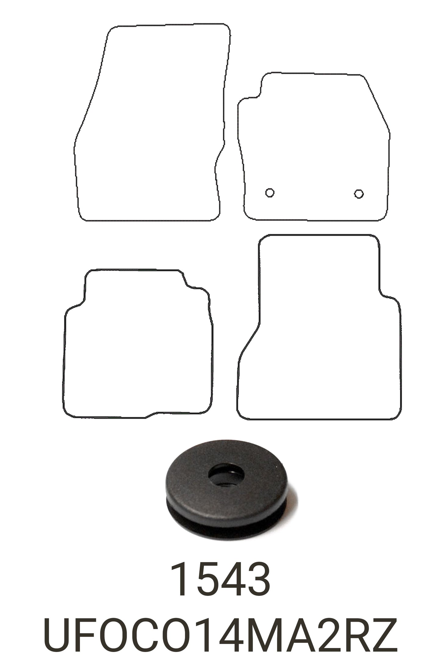 Turtle Covers Mats Tailored Rubber Mats Fits Ford Connect MPV 2014+ Tailored Rubber Mats Front & Rear (With Aircon) Right Hand Drive 2 Fixing Points (Driver Only 27cm)