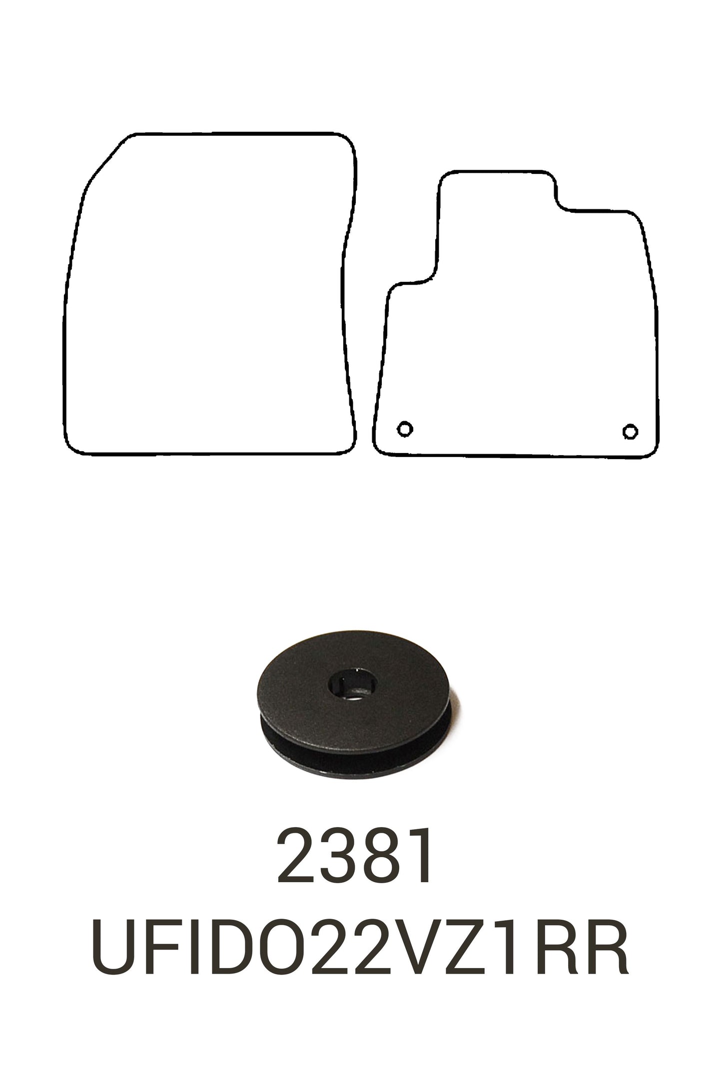 Turtle Covers Mats Tailored Rubber Mats Fits Fiat Doblo 2022+ Tailored Rubber Mats Front Right Hand Drive Push & Click
