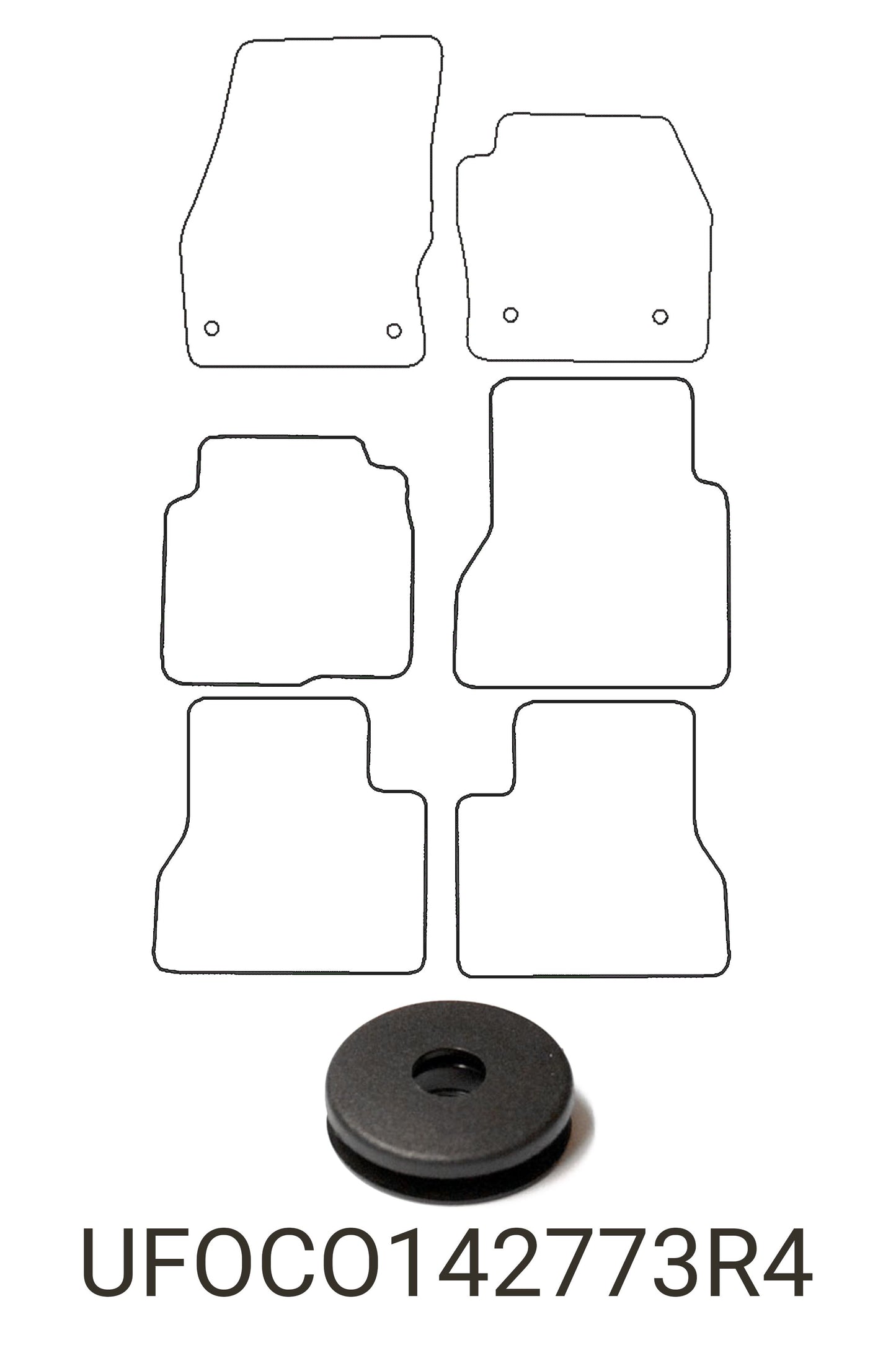 Turtle Covers Mats Tailored Rubber Mats Fits Ford Grand Tourneo Connect LWB 2014+ Tailored Rubber Mats Front & Rear Right Hand Drive 4 Fixing Points (Driver 27cm)