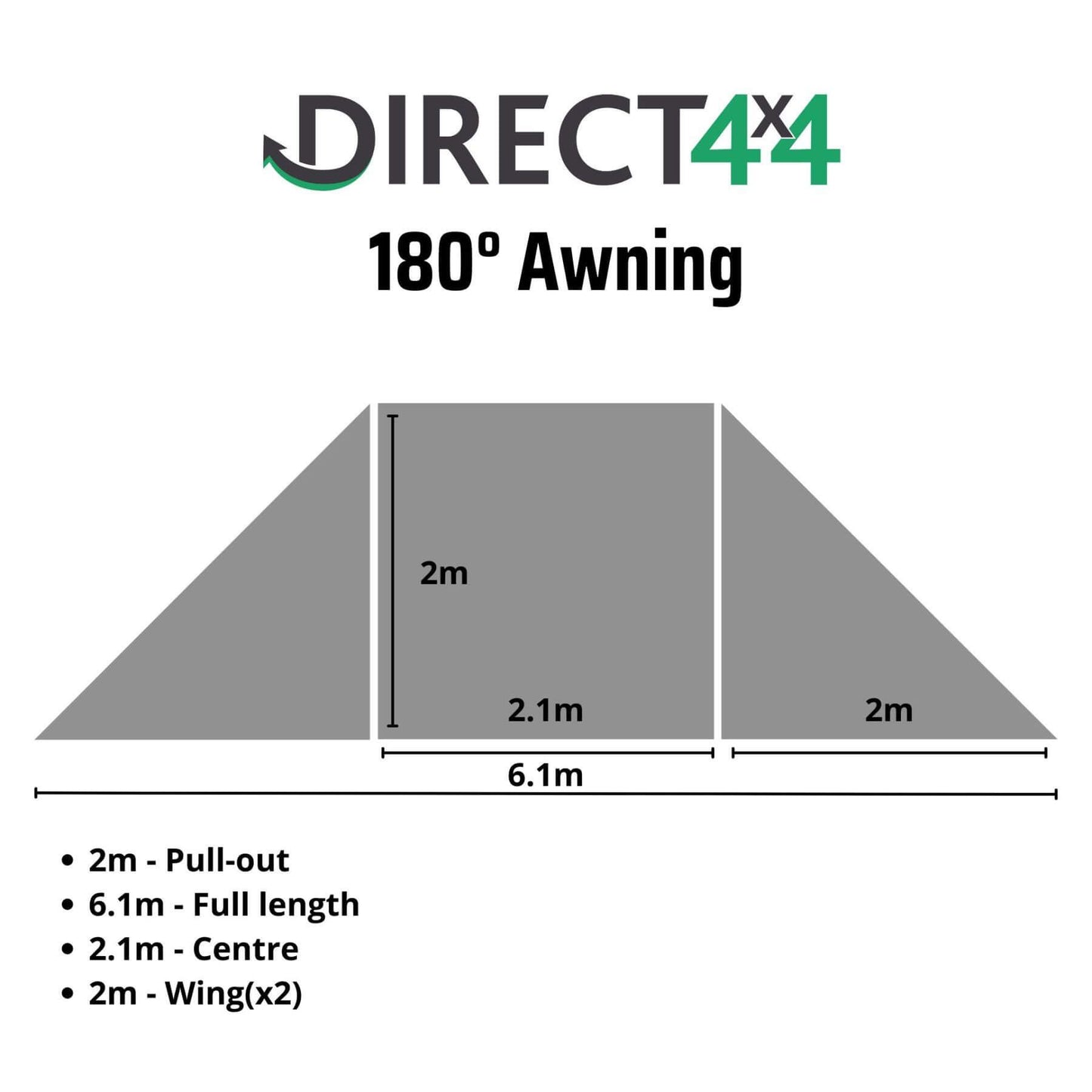 Direct4x4 Side Awnings 180-Degree Expedition Foldout Vehicle Camping Side Awning