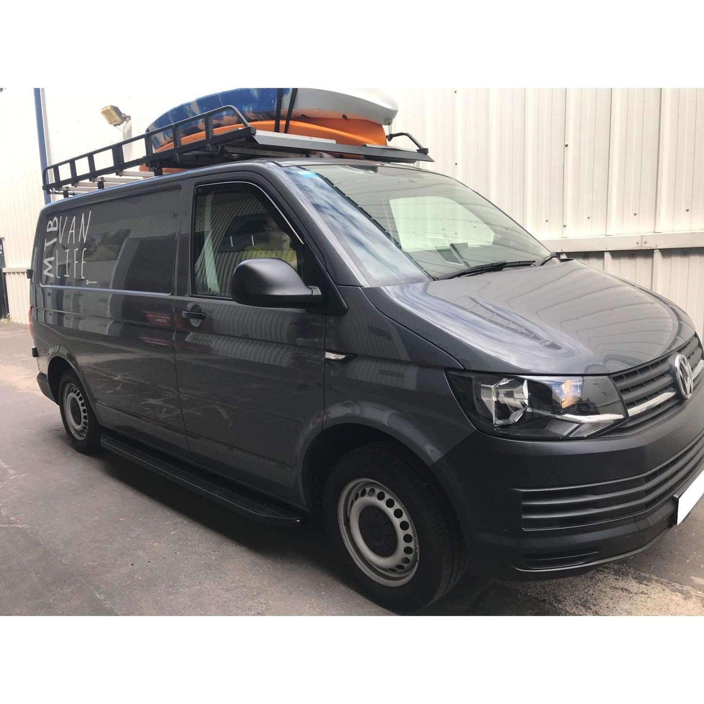 Direct4x4 Side Steps and Bars Black Raptor Side Steps Running Boards for Volkswagen Transporter T5 SWB