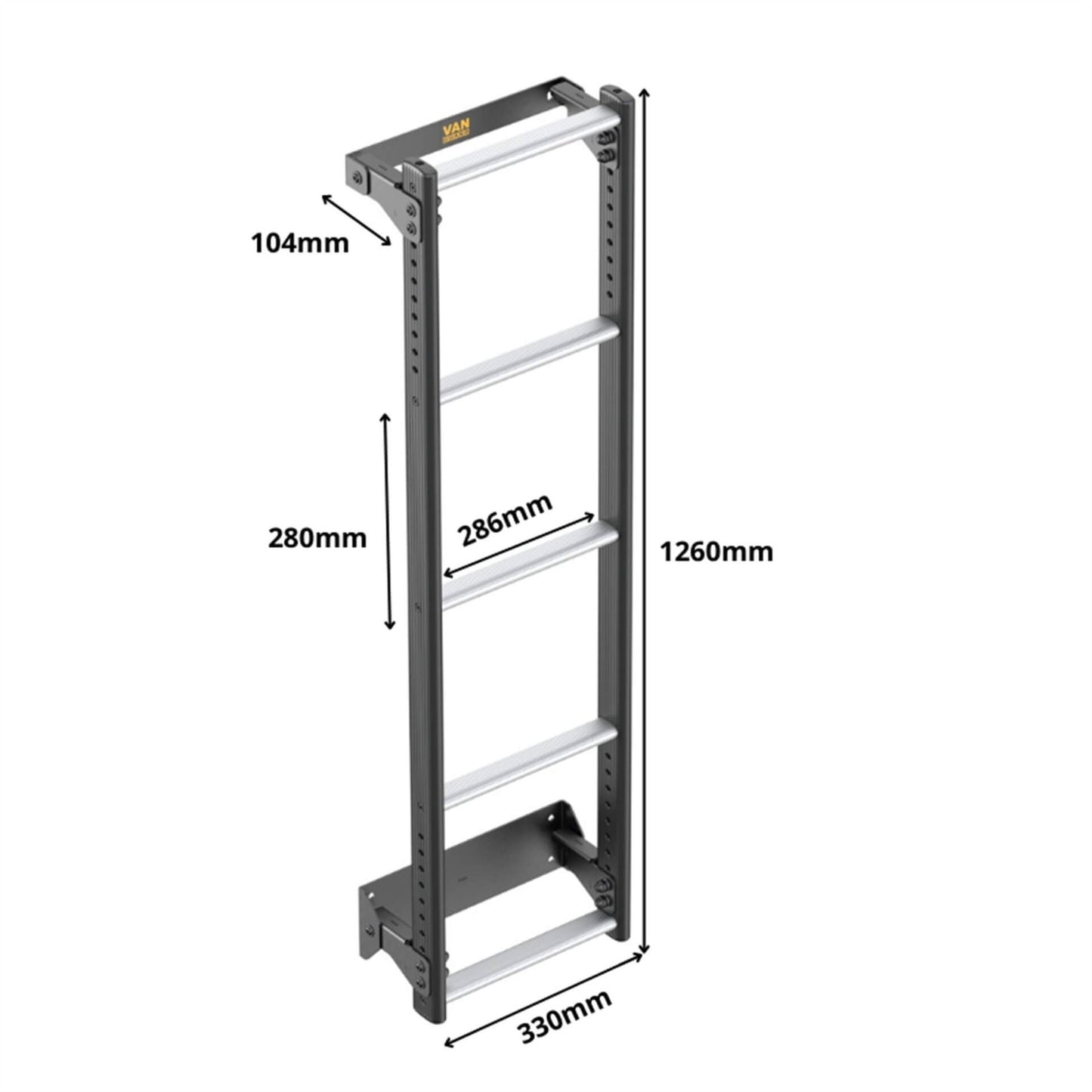 Van Guard Rear Door Ladders Van Guard Rear Door 5-Step Aluminium ULTILadder with Bespoke Fitting Kit for the Volkswagen Transporter T6 SWB